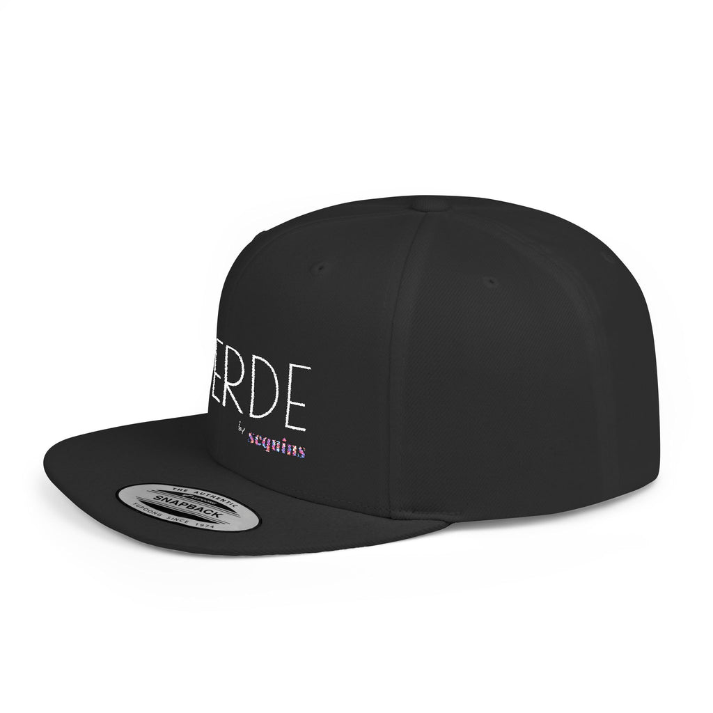 Snapback Hat — "MERDE" Embroidered Flat Bill Cap