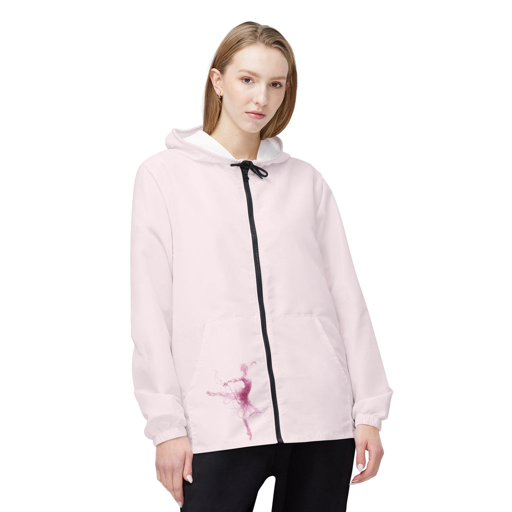 Windbreaker Jacket — Pink Ballet 'MERDE' Dance Graphic Hooded Windbreaker