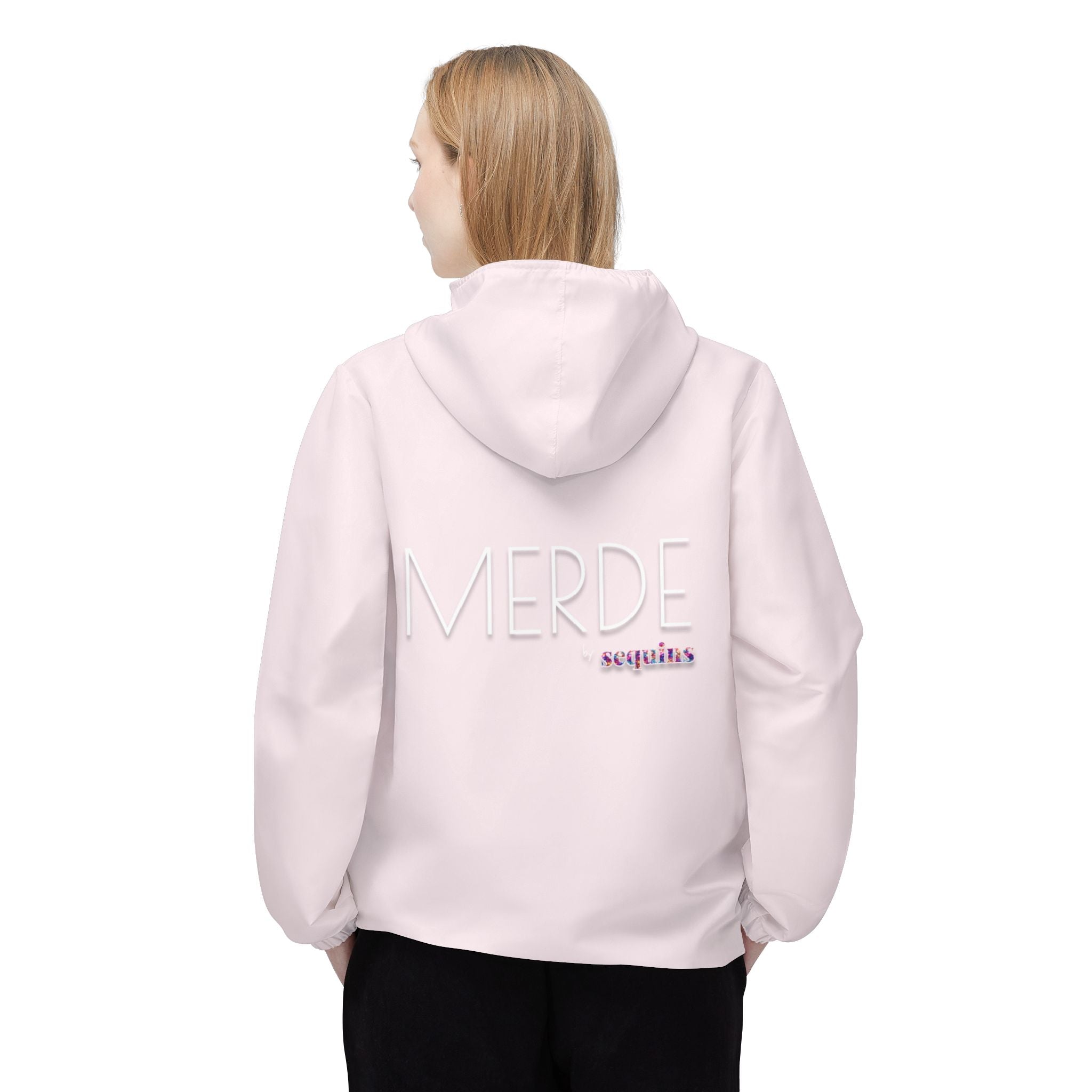 Windbreaker Jacket — Pink Ballet 'MERDE' Dance Graphic Hooded Windbreaker
