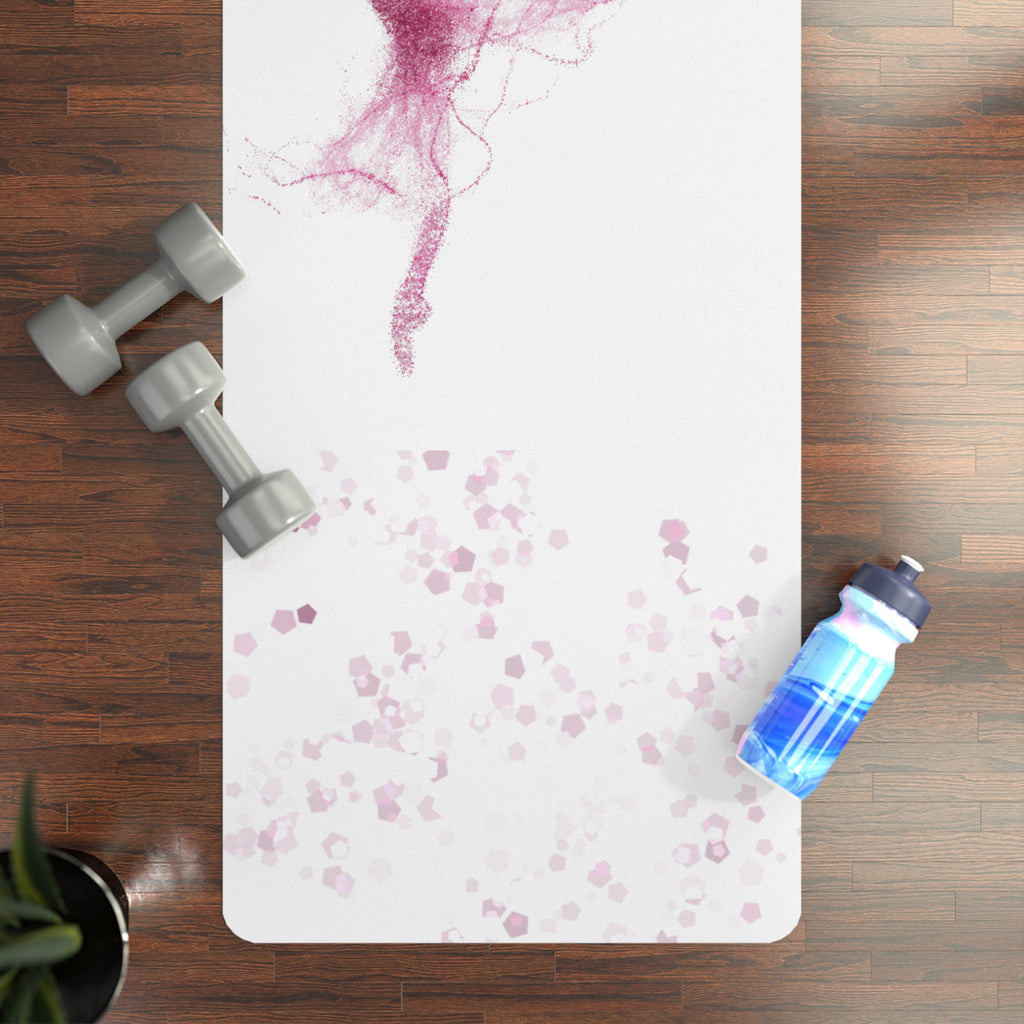 Pink Ballerina Yoga Mat — Artistic Dancer Rubber Exercise Mat