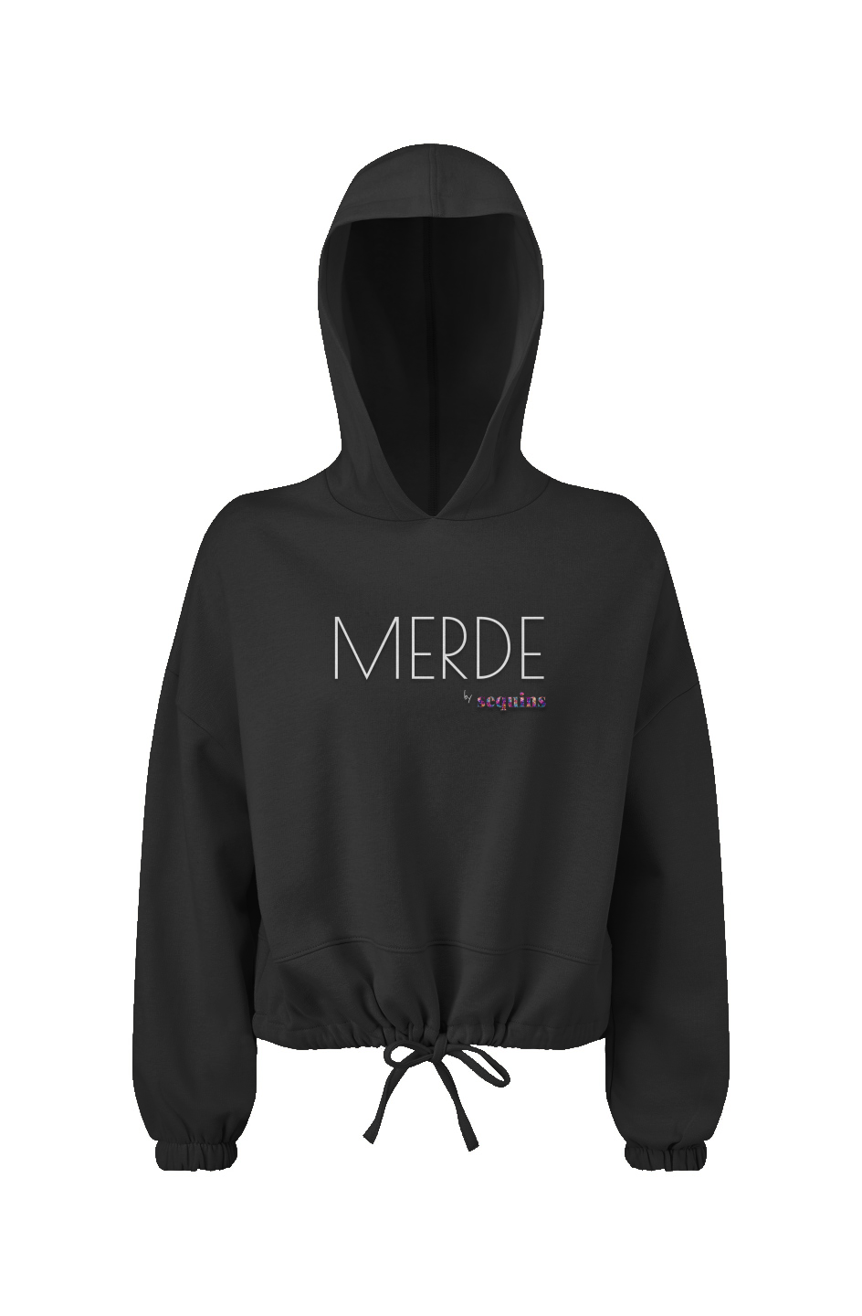 Merde Ladies' Cropped Oversize Hooded Sweatshirt