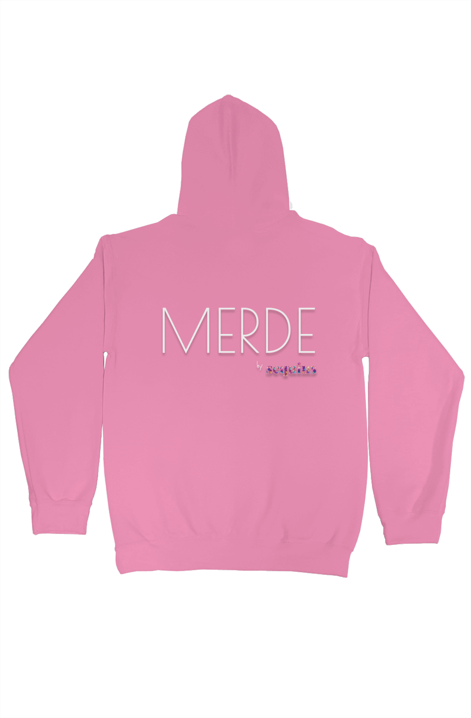 Merde pullover with sequin hood