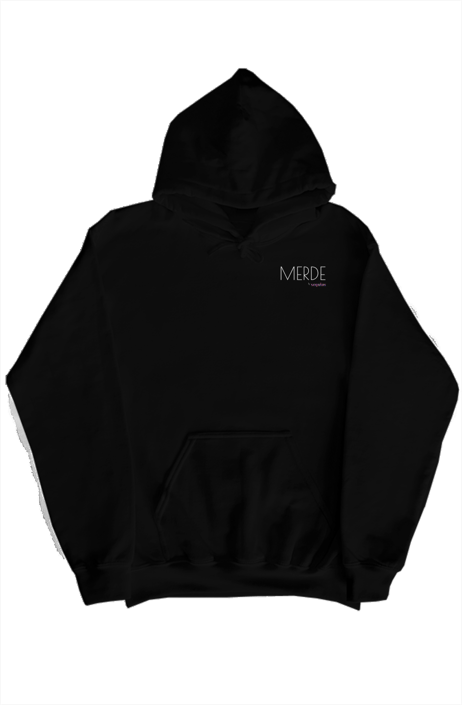 Merde pullover with sequin hood