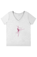 Ballerina Womens V Neck T Shirt