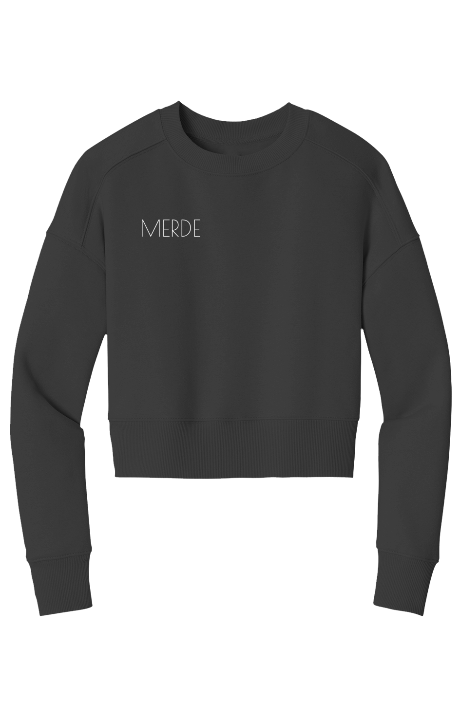 Embroidered Merde Perfect Weight Crop Crew