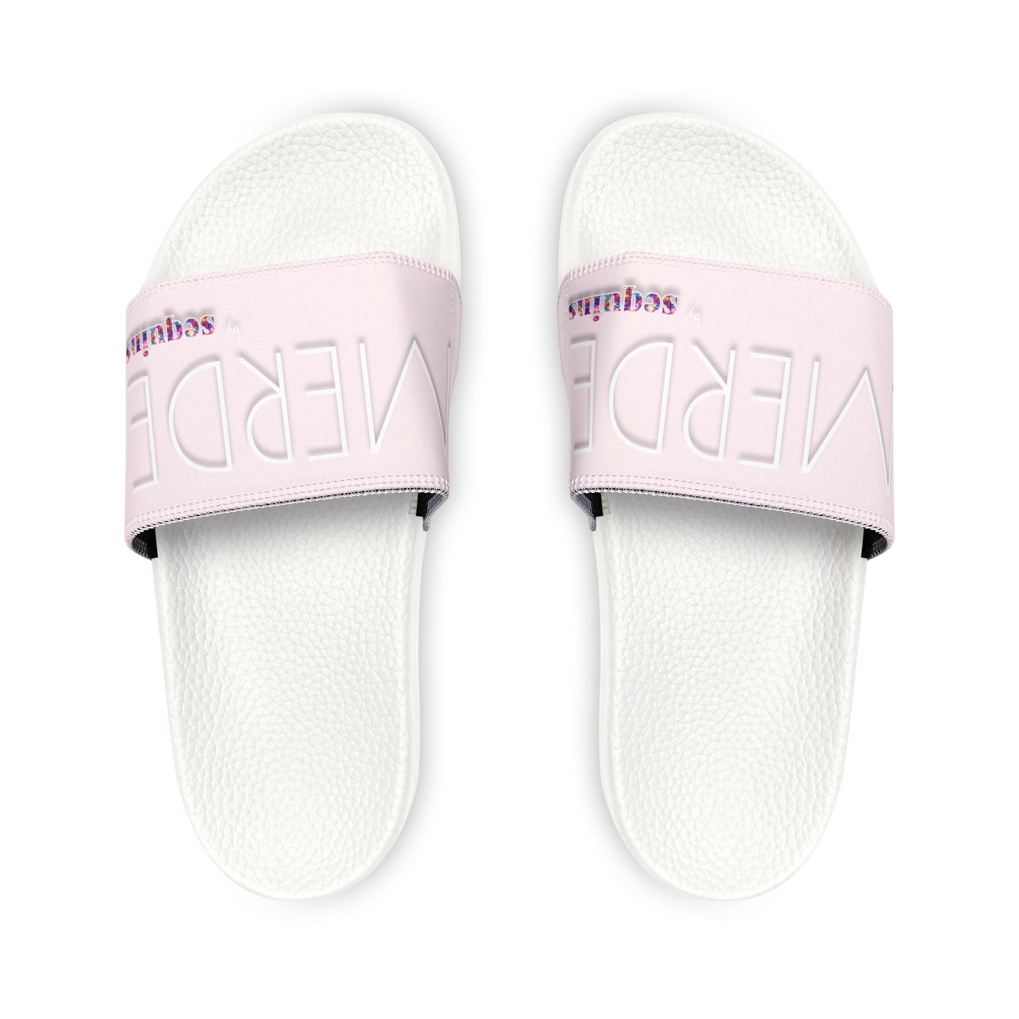 Youth Pink Slide Sandals — Removable Strap Casual Pool & Beach Slides