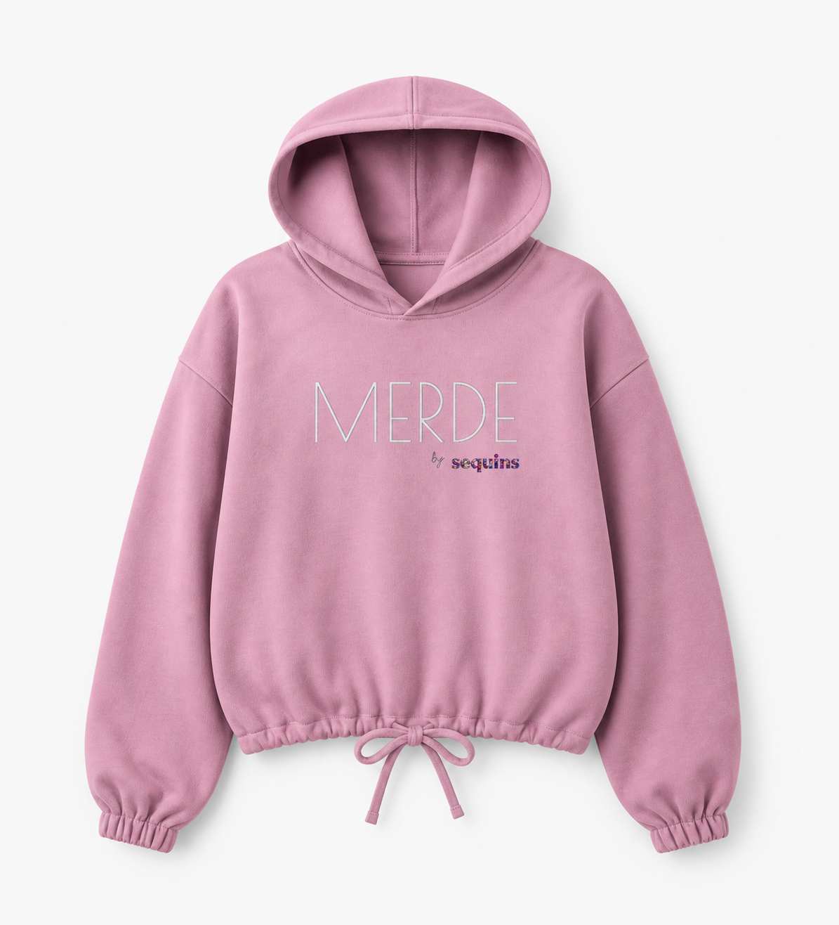Merde Ladies' Cropped Oversize Hooded Sweatshirt