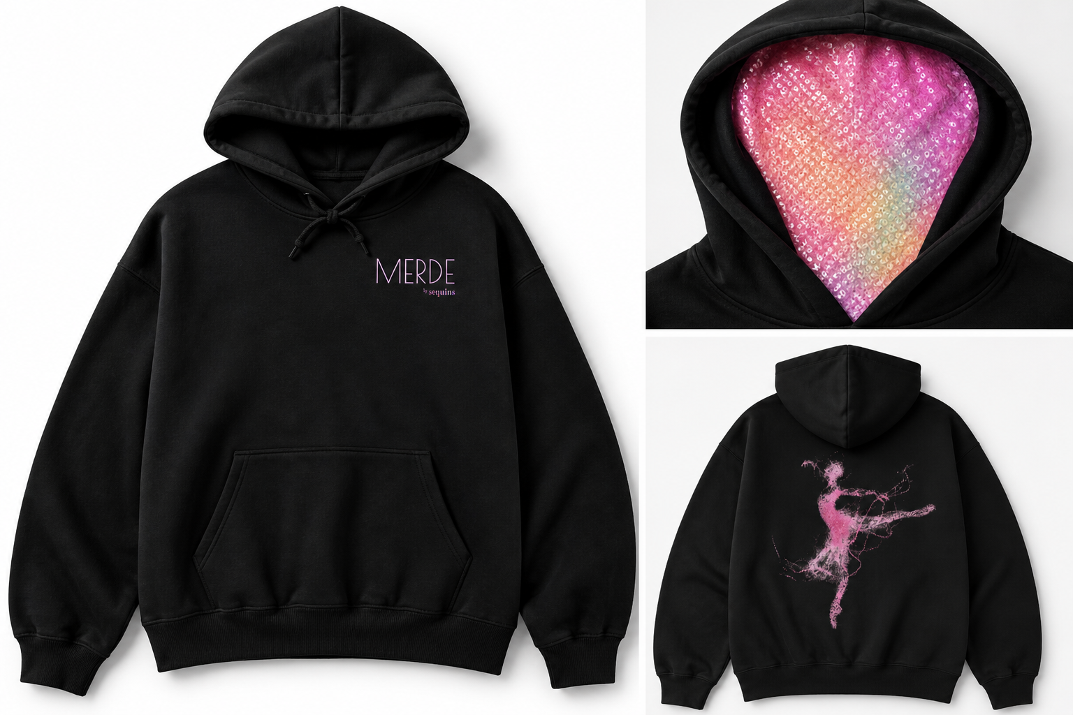 Sequin and ballerina hoodie